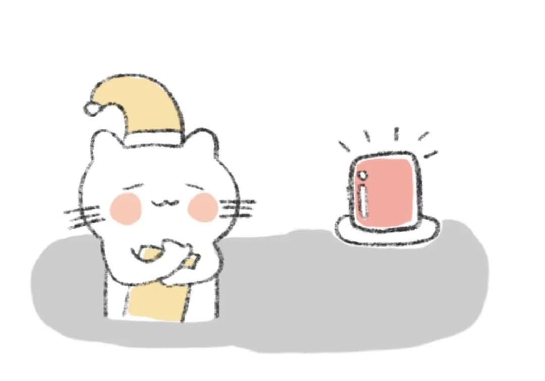 卡通小猫工程师坐在云朵上思考