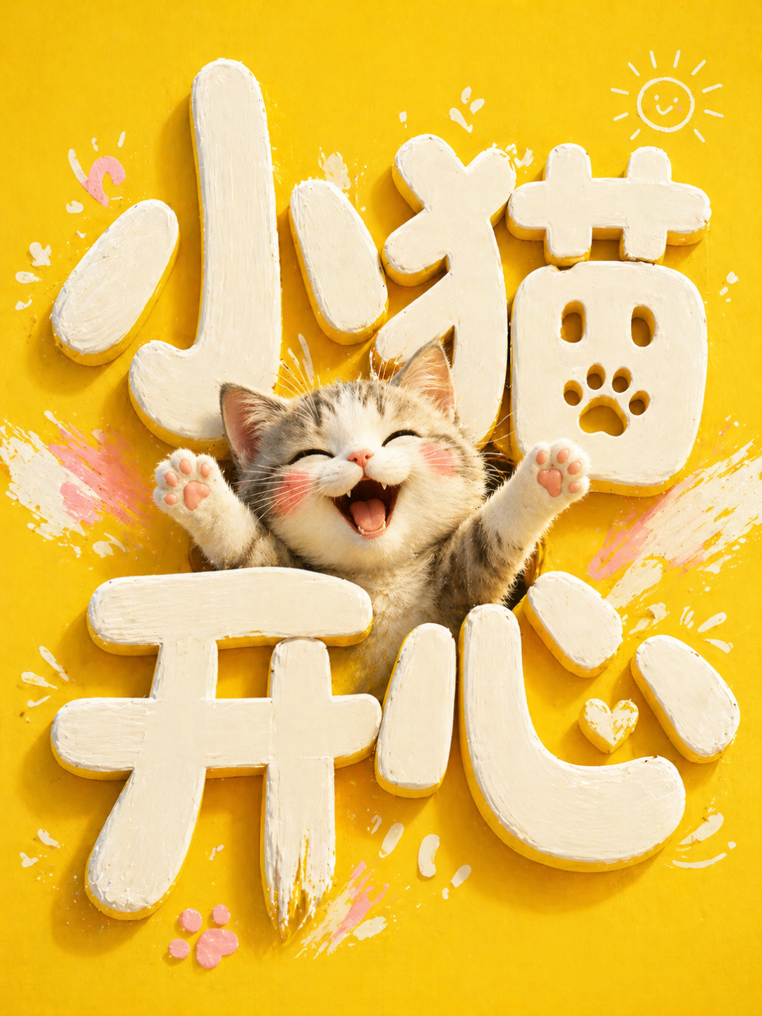 小猫开心童趣字体
