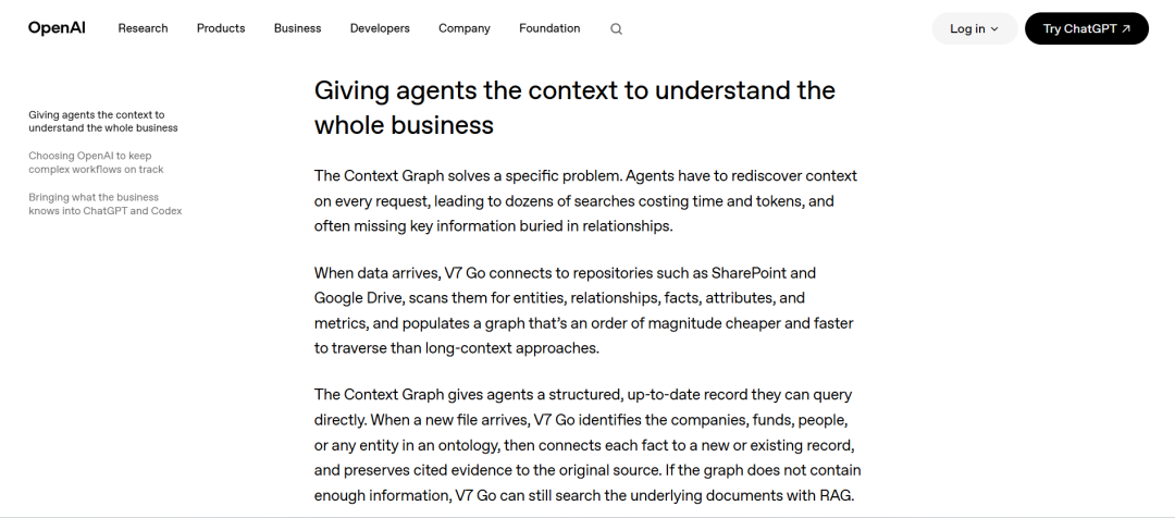 OpenAI Context Graph说明:Agent优先查询图,信息不足再做RAG