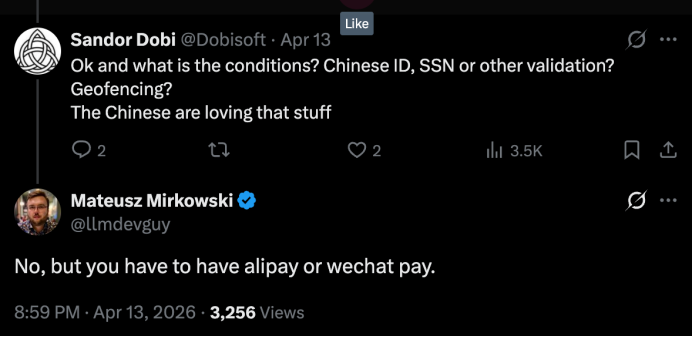 老外在X上吐槽GLM Coding Plan抢购难的推文截图