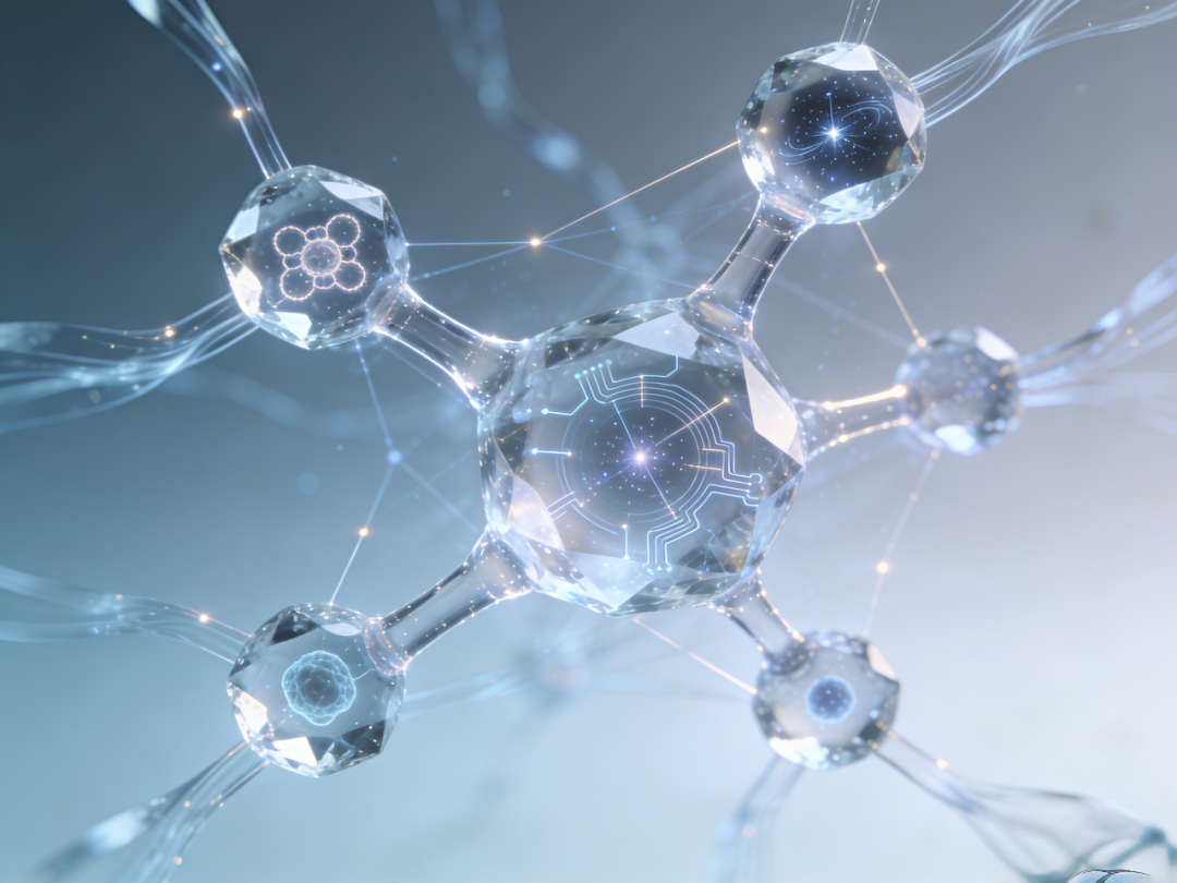 科技感分子结构与电路网络概念图
