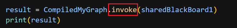 代码截图：调用 invoke 并打印结果