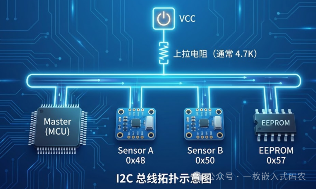 I2C 总线拓扑示意图