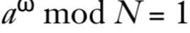 模运算等式 a^ω mod N = 1