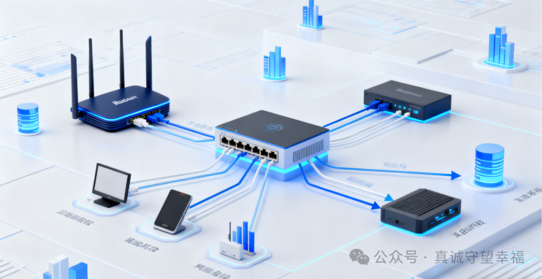 光猫路由与桥接模式网络拓扑示意图