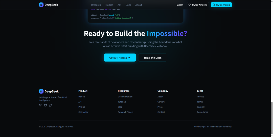 DeepSeek官方网站首页
