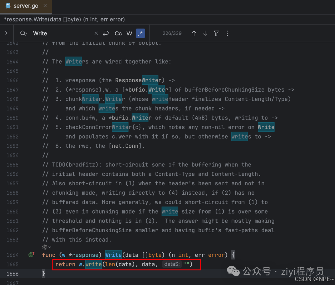 net/http response.Write方法内部注释说明