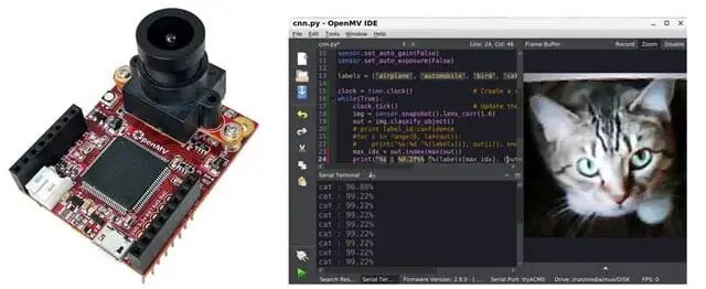 OpenMV Cam H7 开发板与 OpenMV IDE 运行 CNN 图像识别示例