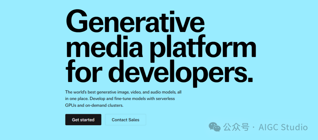 fal.ai 生成式媒体平台官网截图