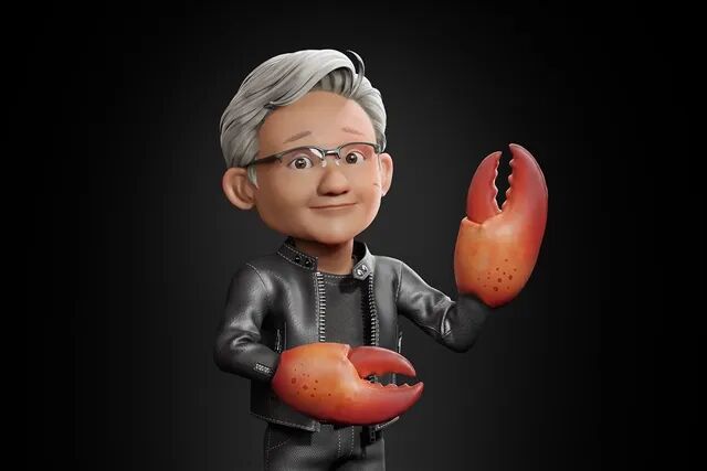 NemoClaw发布：卡通龙虾钳人物