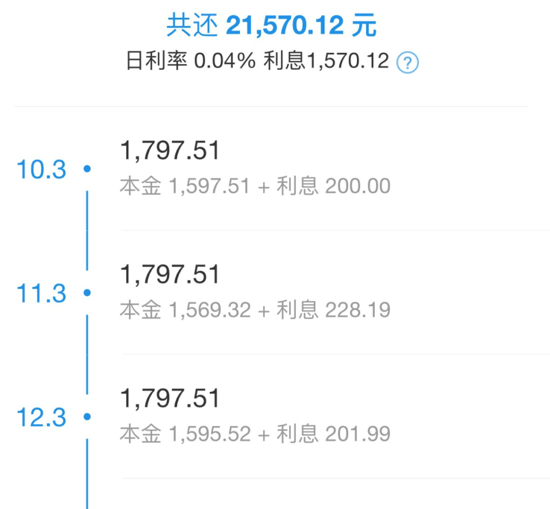 分期贷款还款明细