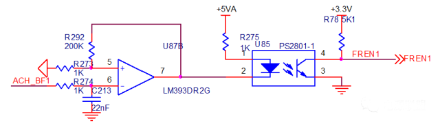 LM393DR2G构成的过零比较与方波生成电路