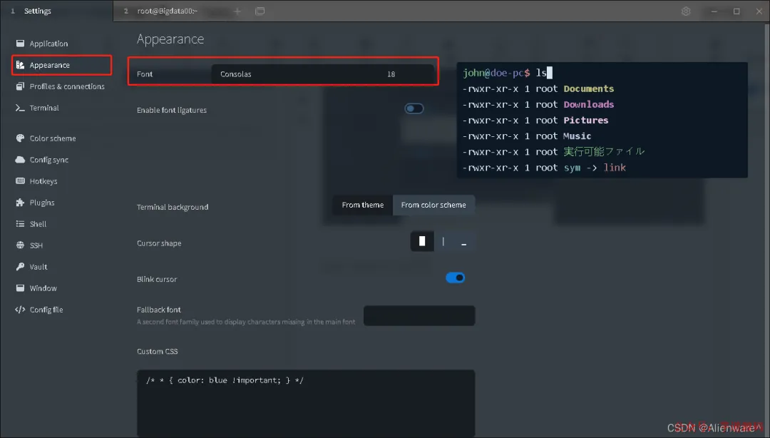 字体与外观设置