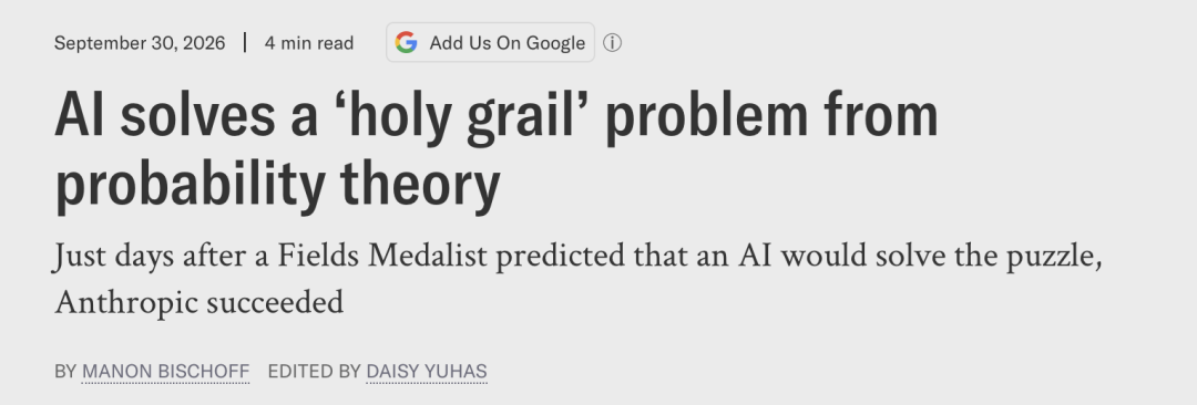 Scientific American 报道：AI 证明概率论圣杯问题