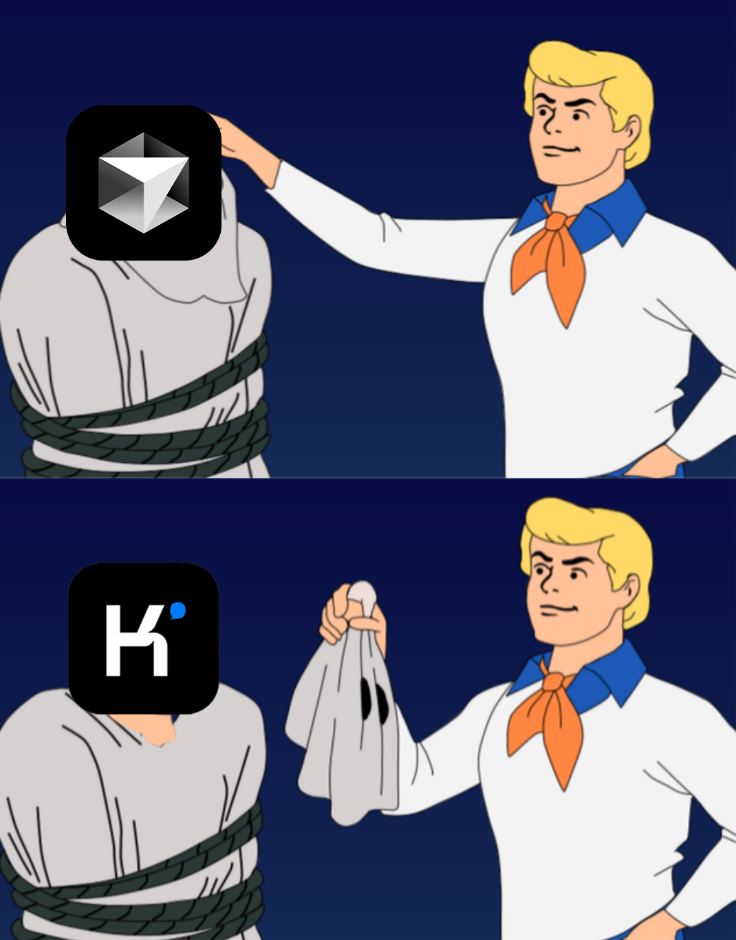 史酷比风格梗图：揭幕前后对比