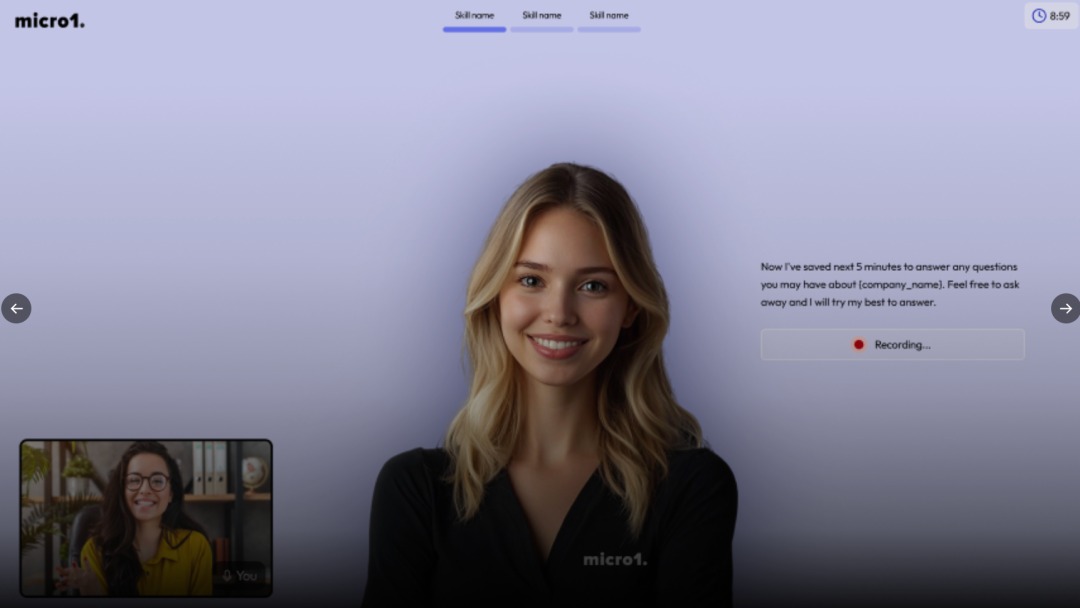 Micro1 AI招聘工具界面截图