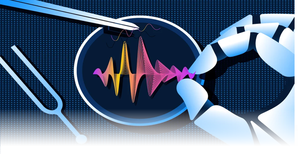 AI语音分析与信号处理概念插画