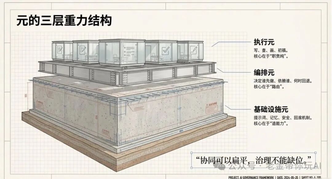 元的三层重力结构示意图