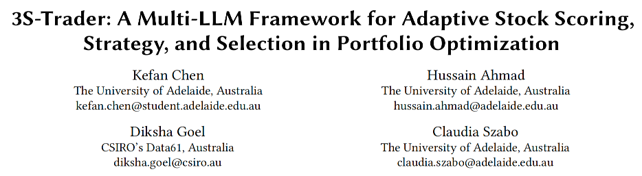 3S-Trader论文标题与作者信息
