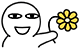简笔画表情，指向小花