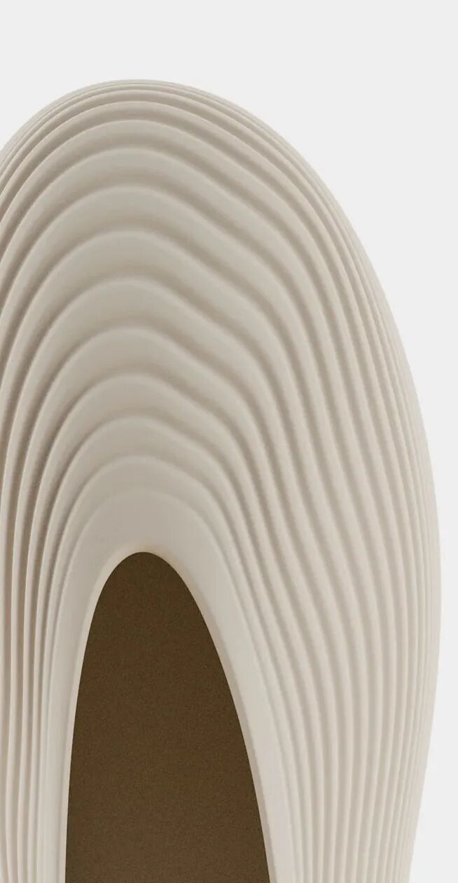 波浪凹槽米白物体