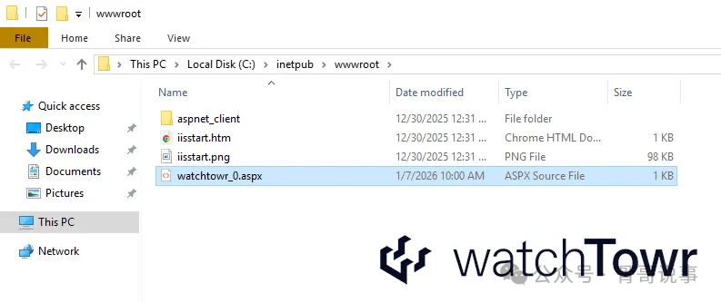 文件资源管理器显示上传的aspx文件