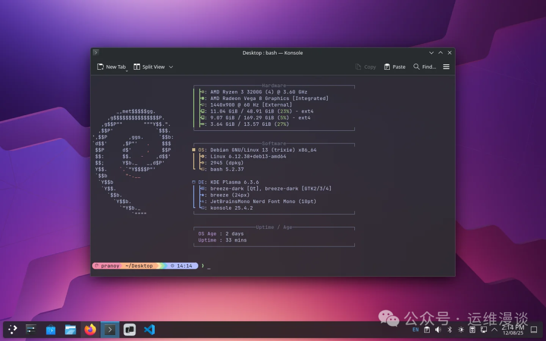 Debian系统信息截图