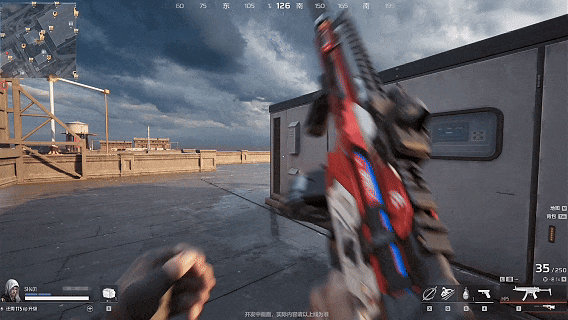 屋顶掩体后射击敌人场景