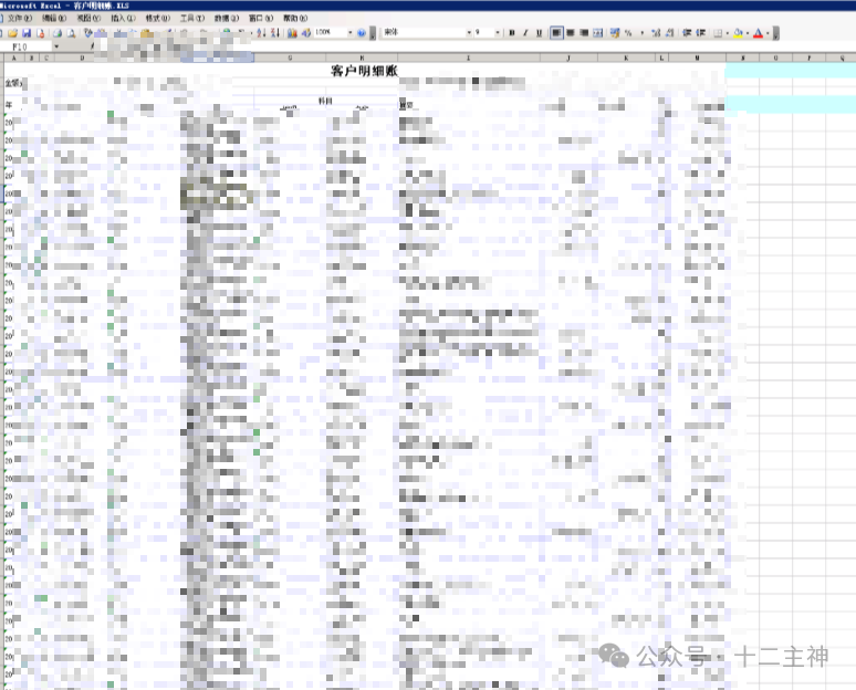 模糊处理的客户明细表