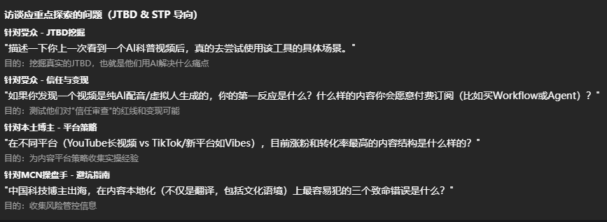 详细的访谈问题列表