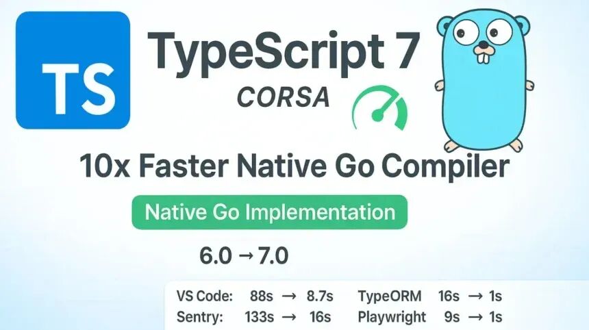 TypeScript 7 基于 Go 原生编译器性能对比图