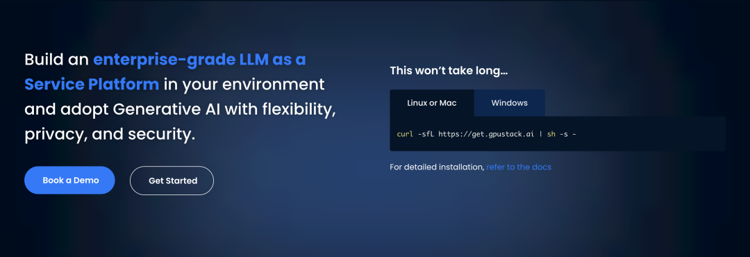 GPUStack官网安装引导界面