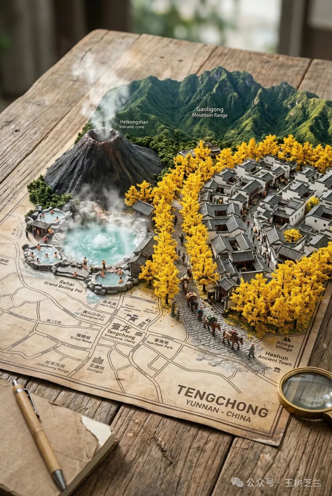 云南腾冲立体模型地图