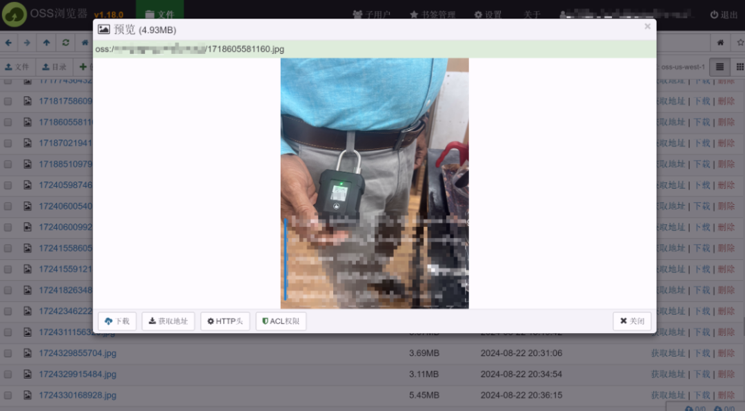 浏览OSS存储桶中的图片文件