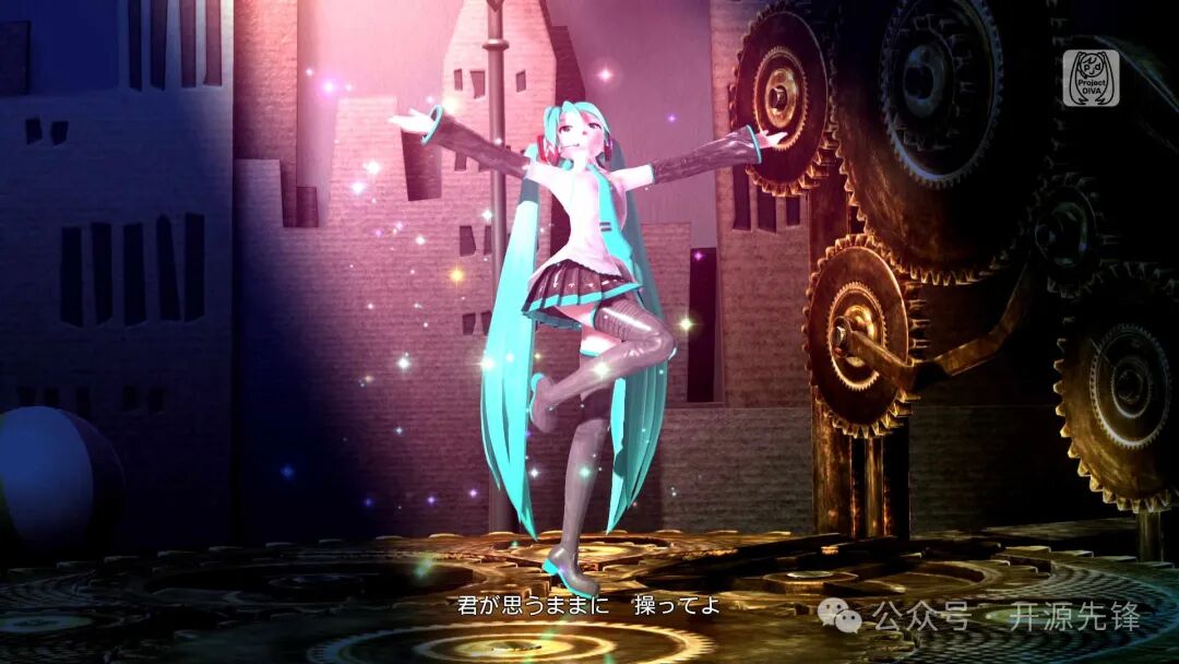 《初音未来》虚拟歌姬在蒸汽朋克场景中表演