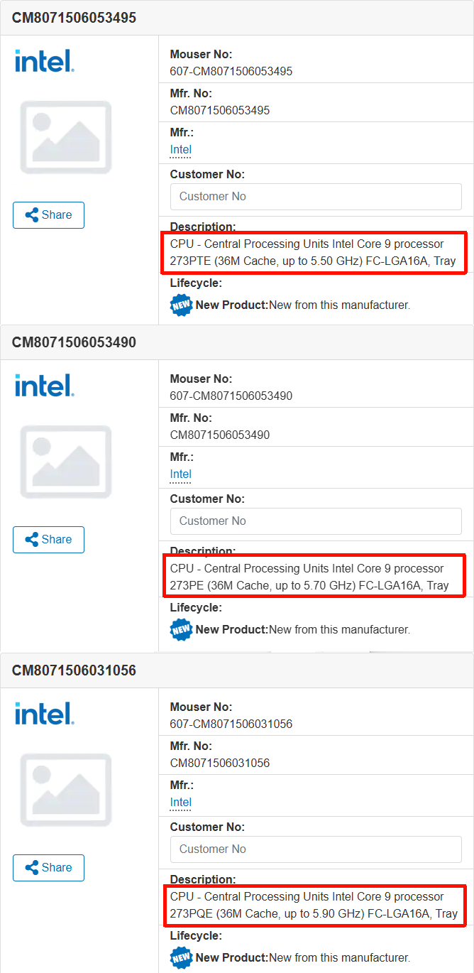 Core 9系列三款处理器上架信息