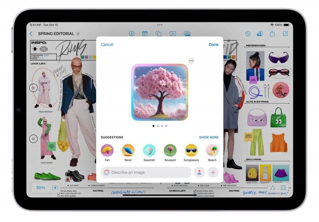 设计软件界面中通过 AI 插入图像的演示
