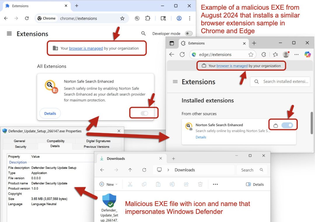 恶意扩展仿冒示意图