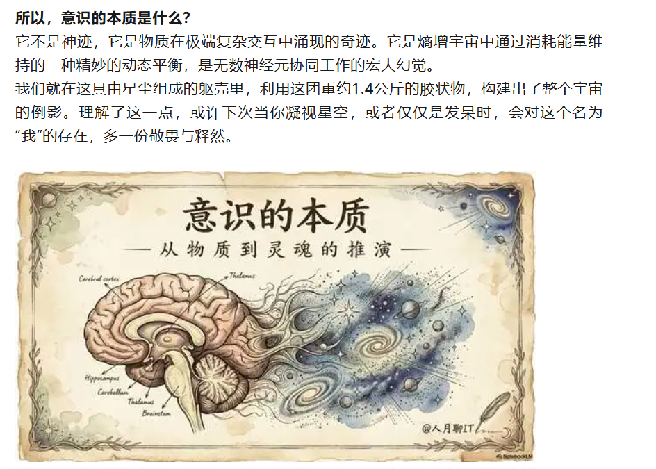 描绘意识与宇宙关联的哲学插画