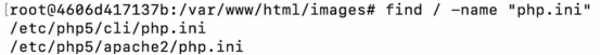 查找php.ini文件的终端命令输出