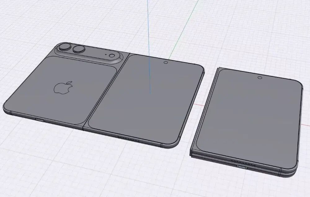 折叠屏手机3D建模图