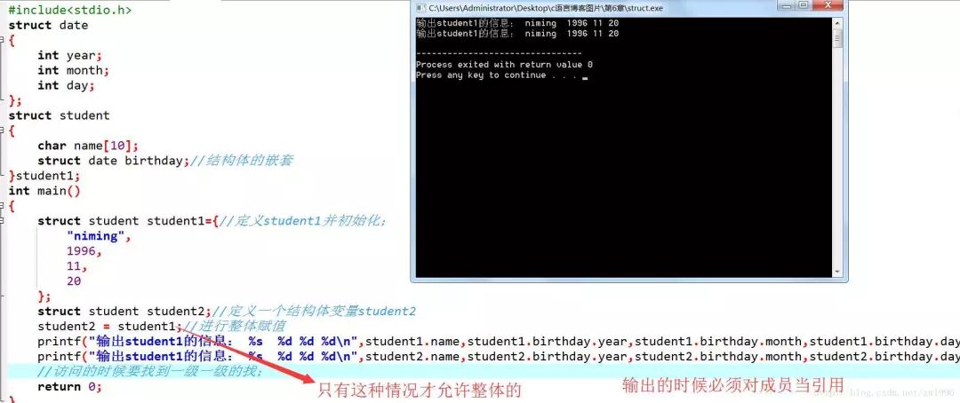 结构体整体赋值示例