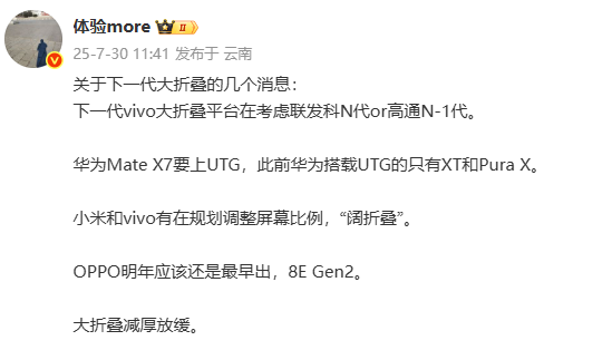 关于各品牌下一代折叠屏技术路线的讨论截图