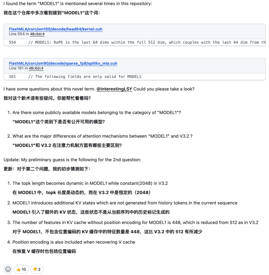 开发者对MODEL1提出技术疑问