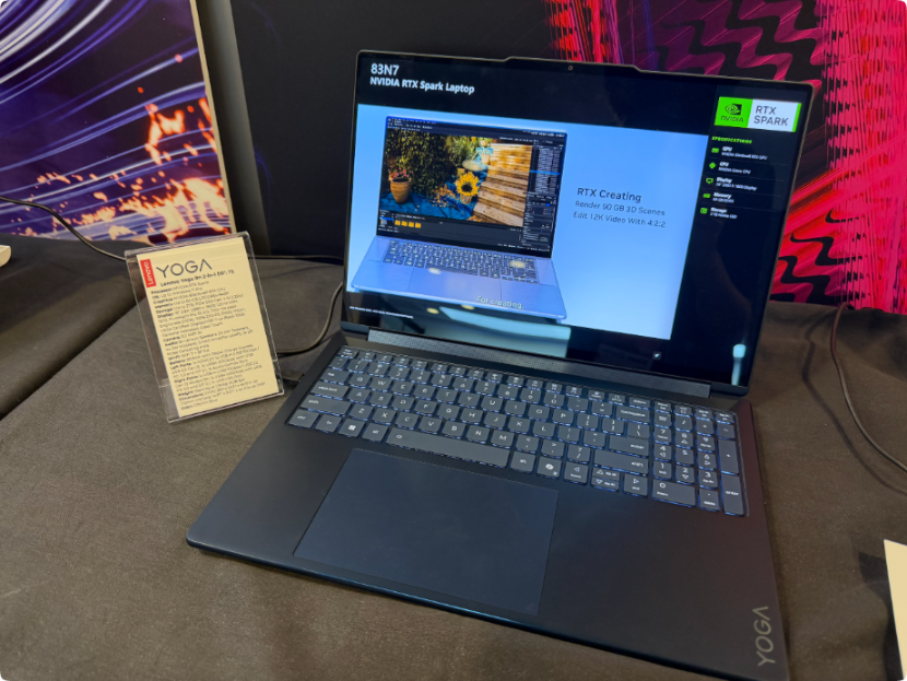 联想Yoga Pro 9n笔记本展示RTX Spark本地AI能力