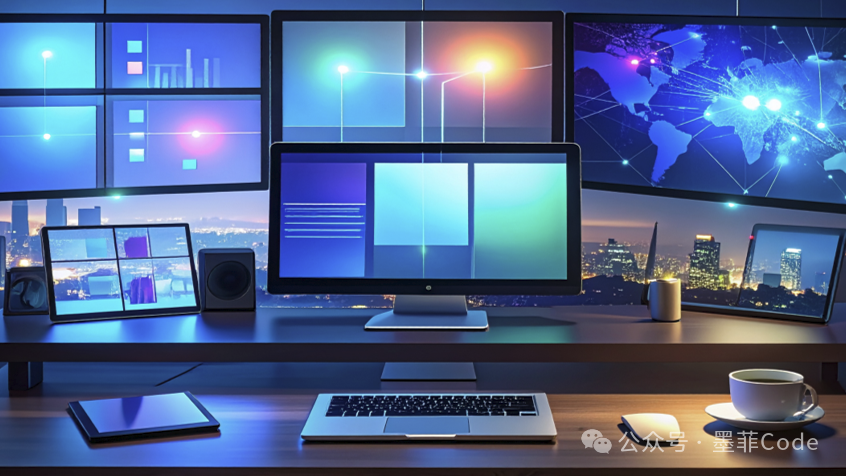 多显示器数据监控工作台