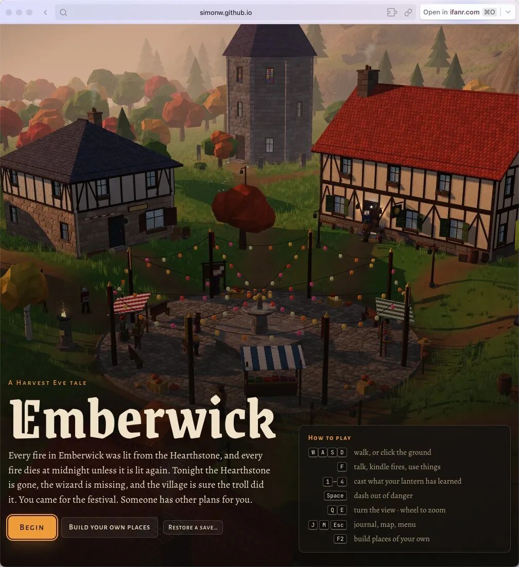Emberwick 游戏启动界面