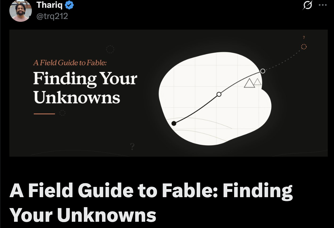 A Field Guide to Fable: Finding Your Unknowns 推文截图