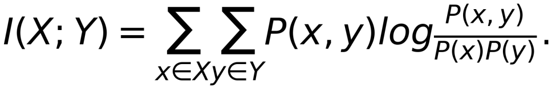 互信息I(X;Y)的数学定义